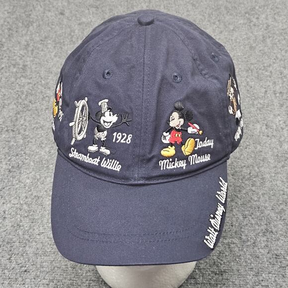 Mickey Mouse Evolution Hat Navy Blue Walt Disney World Cap Parks Strapback - Picture 1 of 7